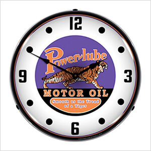 Powerlube Motor Oil Backlit Wall Clock