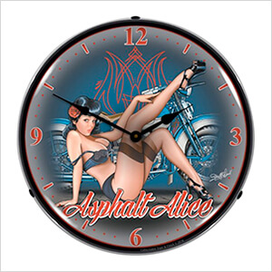 Asphalt Alice Backlit Wall Clock