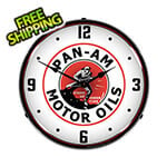 Collectable Sign and Clock Pan Am Motor Oils Backlit Wall Clock