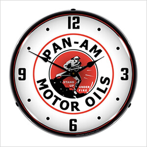 Pan Am Motor Oils Backlit Wall Clock
