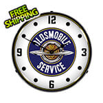 Collectable Sign and Clock Oldsmobile Service Backlit Wall Clock
