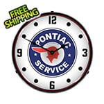Collectable Sign and Clock Pontiac Service Backlit Wall Clock