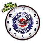 Collectable Sign and Clock Packard Approved Service Backlit Wall Clock