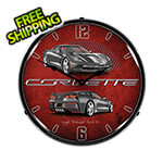 Collectable Sign and Clock C7 Corvette Cyber Grey Backlit Wall Clock