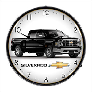 Chevrolet Silverado Black Backlit Wall Clock
