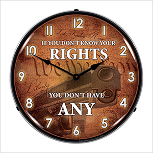 Know Your Rights Backlit Wall Clock