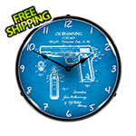 Collectable Sign and Clock Colt 1911 Patent Blueprint Backlit Wall Clock