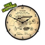 Collectable Sign and Clock Colt Peacemaker Patent Blueprint Backlit Wall Clock