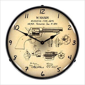 Colt Peacemaker Patent Blueprint Backlit Wall Clock