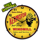 Collectable Sign and Clock Aermotor Windmill Backlit Wall Clock