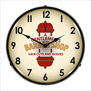A Gentleman's Barber Shop Backlit Wall Clock
