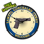 Collectable Sign and Clock Lawful Concealed Carry Backlit Wall Clock
