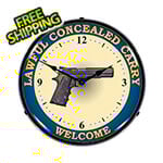 Collectable Sign and Clock Lawful Concealed Carry Backlit Wall Clock