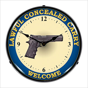 Lawful Concealed Carry Backlit Wall Clock