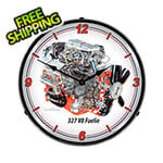 Collectable Sign and Clock 327 V8 Fuelie Engine Backlit Wall Clock