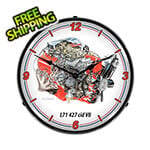 Collectable Sign and Clock L71 427 Cid V8 Engine Backlit Wall Clock