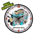 Collectable Sign and Clock GTO Tri Power V8 Engine Backlit Wall Clock