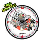 Collectable Sign and Clock LS6 454 V8 Engine Backlit Wall Clock