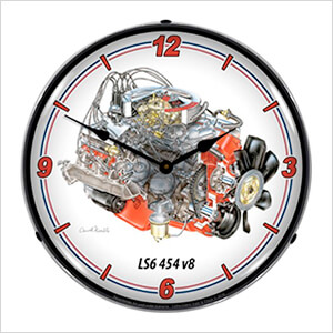 LS6 454 V8 Engine Backlit Wall Clock