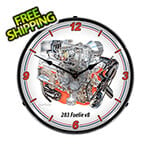 Collectable Sign and Clock 283 Fuelie V8 Engine Backlit Wall Clock