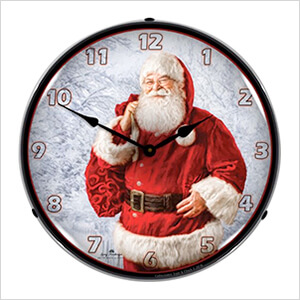 Jolly Santa Backlit Wall Clock