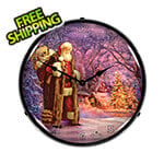 Collectable Sign and Clock Saint Nick Backlit Wall Clock