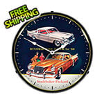 Collectable Sign and Clock 1958 Studebaker Hawk Backlit Wall Clock