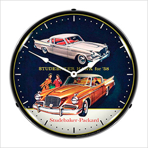 1958 Studebaker Hawk Backlit Wall Clock