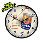 Collectable Sign and Clock Purelube Oil Backlit Wall Clock