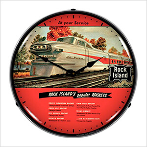 Rock Island Rockets Backlit Wall Clock