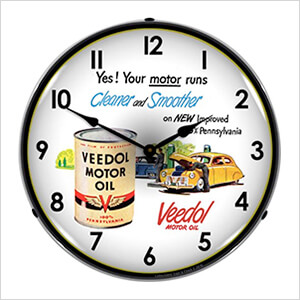 Veedol Motor Oil Backlit Wall Clock