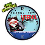Collectable Sign and Clock Veedol Oil and Grease Backlit Wall Clock