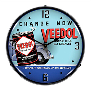 Veedol Oil and Grease Backlit Wall Clock