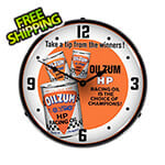 Collectable Sign and Clock Oilzum HP Oil Backlit Wall Clock