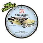 Collectable Sign and Clock 1956 Chevrolet Bel Air Convertible Backlit Wall Clock