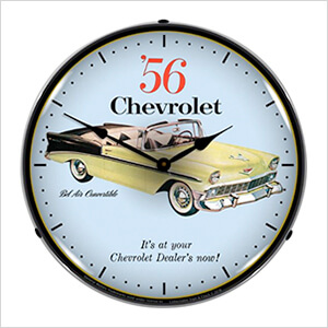 1956 Chevrolet Bel Air Convertible Backlit Wall Clock
