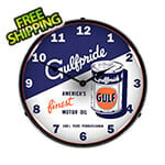 Collectable Sign and Clock Gulfpride Motor Oil Backlit Wall Clock