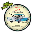 Collectable Sign and Clock 1956 Chevrolet Two Ten Backlit Wall Clock