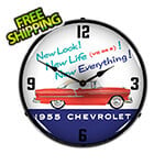 Collectable Sign and Clock 1955 Chevrolet New Look Backlit Wall Clock