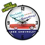 Collectable Sign and Clock 1955 Chevrolet New Look Backlit Wall Clock