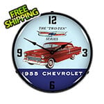 Collectable Sign and Clock 1955 Chevrolet Two Ten Backlit Wall Clock
