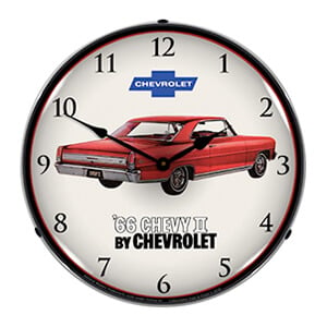 1966 Chevy II Nova Super Sport Backlit Wall Clock