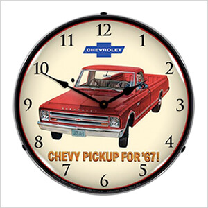 1967 Chevrolet Pickup Backlit Wall Clock
