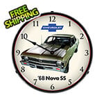 Collectable Sign and Clock 1968 Nova Super Sport Backlit Wall Clock