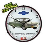 Collectable Sign and Clock 1964 Chevy II Nova Backlit Wall Clock