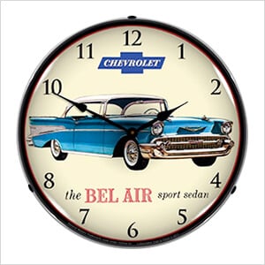 1957 Chevrolet Bel Air Backlit Wall Clock