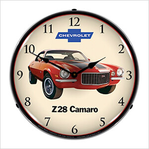 1972 Z28 Camaro Backlit Wall Clock