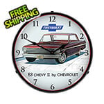 Collectable Sign and Clock 1963 Chevy II Nova Super Sport Backlit Wall Clock