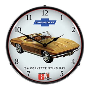 1964 Corvette Sting Ray Backlit Wall Clock
