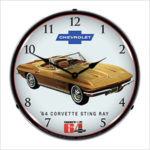 1964 Corvette Sting Ray Backlit Wall Clock